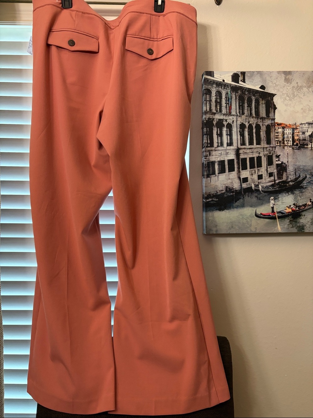 Roz & Ali Dusty Coral Wide-Leg Pants, Ponte Trousers 18W(salmon color) - Picture 7 of 13